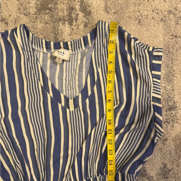 ECI Navy and White Striped Maxi Dress - Picture 6 of 7